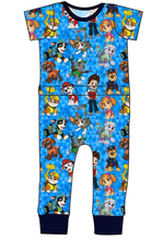 Load image into Gallery viewer, Blue Pup Boogie Bennett Pants and Shorts Length T-Shirt Romper