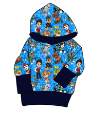 Load image into Gallery viewer, Blue Pup Boogie Grow With Me Hoodie (or Crewneck)