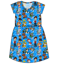Load image into Gallery viewer, Blue Pup Boogie Ladies' Play Dress