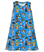 Load image into Gallery viewer, Blue Pup Boogie Ladies' Swing Dress