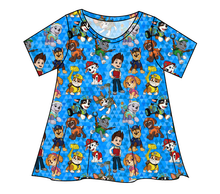 Load image into Gallery viewer, Blue Pup Boogie Ladies' Swing Tee