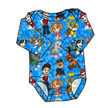 Load image into Gallery viewer, Blue Pup Boogie Lap Neck Bodysuit