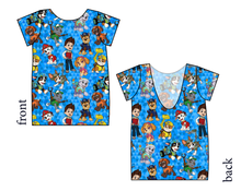 Load image into Gallery viewer, Blue Pup Boogie Low Back Ballerina Tee