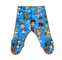 Load image into Gallery viewer, Blue Pup Boogie Newborn Footed Pants