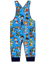 Load image into Gallery viewer, Blue Pup Boogie Overalls and Shortalls
