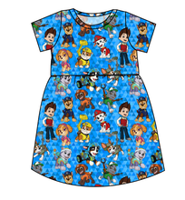 Load image into Gallery viewer, Blue Pup Boogie Play Dress