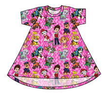 Load image into Gallery viewer, Pink Pup Boogie Basic T-Shirt Dress
