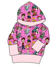Load image into Gallery viewer, Pink Pup Boogie Grow With Me Hoodie (or Crewneck)
