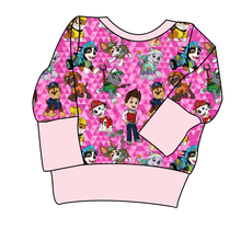 Load image into Gallery viewer, Pink Pup Boogie Grow With Me Hoodie (or Crewneck)