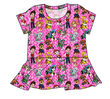 Load image into Gallery viewer, Pink Pup Boogie Ladies' Peplum Top