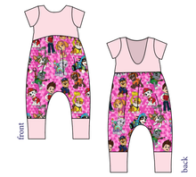 Load image into Gallery viewer, Pink Pup Boogie Low Back Romper and Bubble Romper