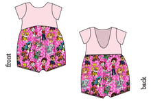 Load image into Gallery viewer, Pink Pup Boogie Low Back Romper and Bubble Romper
