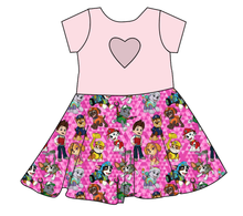 Load image into Gallery viewer, Pink Pup Boogie Molly Heart Back Twirly Dress