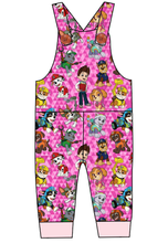 Load image into Gallery viewer, Pink Pup Boogie Overalls and Shortalls