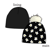 Load image into Gallery viewer, Daisy Dots Slouchy Beanie (Reversible!)