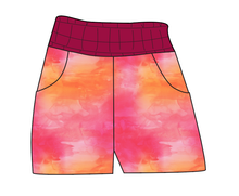 Load image into Gallery viewer, Sunset Watercolour Ladies' Joggers and Jogger Shorts