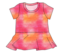 Load image into Gallery viewer, Sunset Watercolour Ladies' Peplum Top