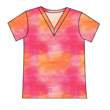 Load image into Gallery viewer, Sunset Watercolour Ladies' Slouchy V-Neck Tee
