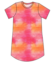 Load image into Gallery viewer, Sunset Watercolour Ladies' T-Shirt Dress