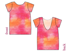 Load image into Gallery viewer, Sunset Watercolour Low Back Ballerina Tee