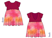 Load image into Gallery viewer, Sunset Watercolour Low Back Dress