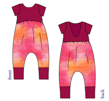 Load image into Gallery viewer, Sunset Watercolour Low Back Romper and Bubble Romper