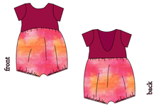 Load image into Gallery viewer, Sunset Watercolour Low Back Romper and Bubble Romper