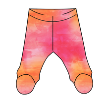 Load image into Gallery viewer, Sunset Watercolour Newborn Footed Pants