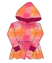 Load image into Gallery viewer, Sunset Watercolour Peplum Hoodie (or Crewneck)