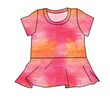 Load image into Gallery viewer, Sunset Watercolour Peplum Top