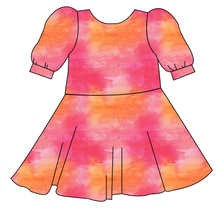 Load image into Gallery viewer, Sunset Watercolour Prairie Dress