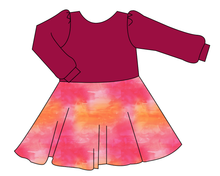 Load image into Gallery viewer, Sunset Watercolour Prairie Dress