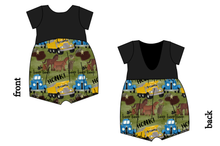 Load image into Gallery viewer, Blue Truck and Friends Low Back Romper and Bubble Romper