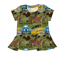 Load image into Gallery viewer, Blue Truck and Friends Peplum Top