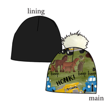 Load image into Gallery viewer, Blue Truck and Friends Slouchy Beanie (Reversible!)