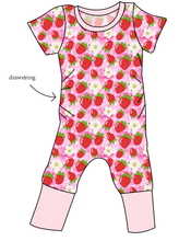 Load image into Gallery viewer, Strawberry Blossoms Grow With Me Pants And Shorts Romper