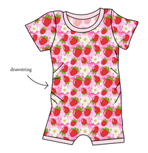 Load image into Gallery viewer, Strawberry Blossoms Grow With Me Pants And Shorts Romper