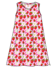 Load image into Gallery viewer, Strawberry Blossoms Ladies' Swing Dress