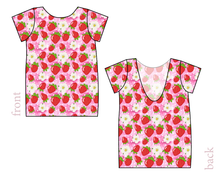 Load image into Gallery viewer, Strawberry Blossoms Low Back Ballerina Tee