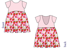 Load image into Gallery viewer, Strawberry Blossoms Low Back Dress