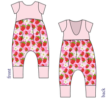 Load image into Gallery viewer, Strawberry Blossoms Low Back Romper and Bubble Romper