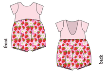 Load image into Gallery viewer, Strawberry Blossoms Low Back Romper and Bubble Romper