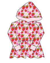 Load image into Gallery viewer, Strawberry Blossoms Peplum Hoodie (or Crewneck)