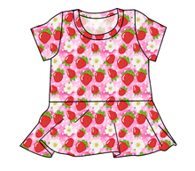 Load image into Gallery viewer, Strawberry Blossoms Peplum Top