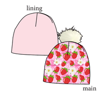 Load image into Gallery viewer, Strawberry Blossoms Slouchy Beanie (Reversible!)