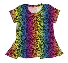 Load image into Gallery viewer, Neon Leopard Ladies' Peplum Top