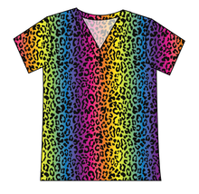 Load image into Gallery viewer, Neon Leopard Ladies' Slouchy V-Neck Tee