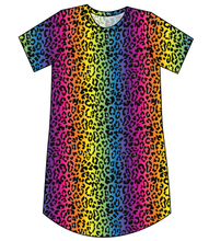 Load image into Gallery viewer, Neon Leopard Ladies' T-Shirt Dress