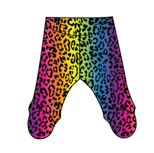 Load image into Gallery viewer, Neon Leopard Newborn Footed Pants