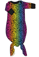 Load image into Gallery viewer, Neon Leopard Newborn Knotted Gown